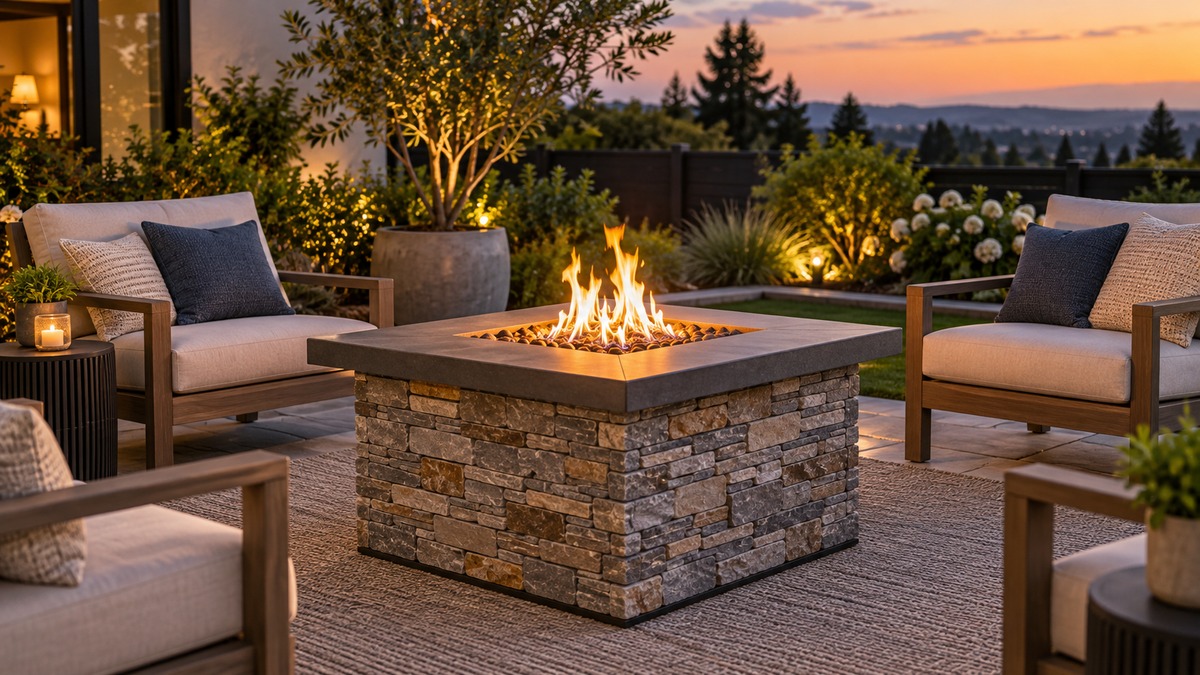 Best backyard creations stackstone propane gas fire pit table