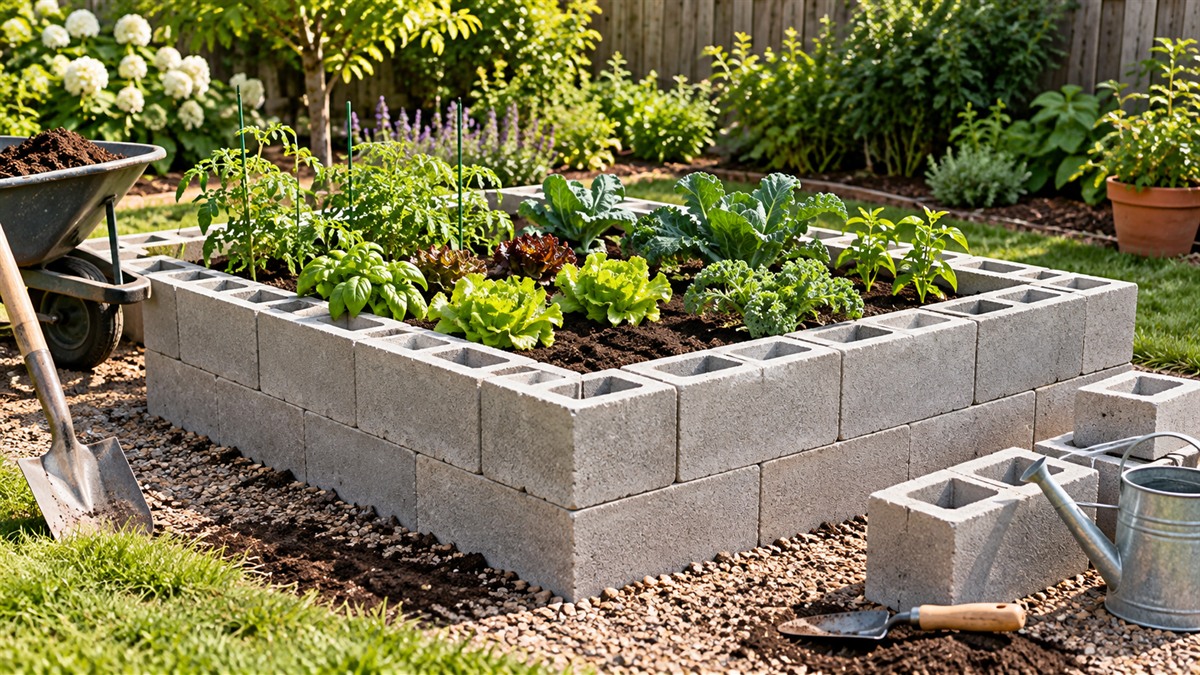 Best building a raised bed with breeze blocks