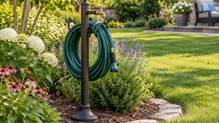 Best free standing garden hose stand with faucet