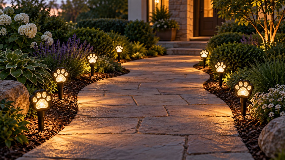 Best paw print solar lights set of 8
