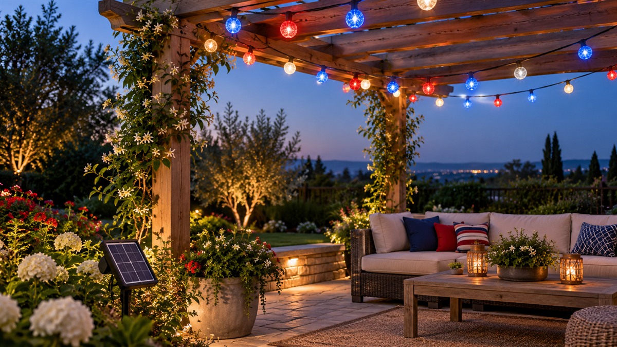 Best red white and blue solar string lights