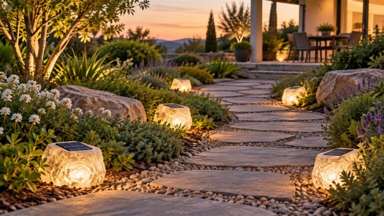 Blibly solar garden lights outdoor glow cobblestone shape lamp garden decor review