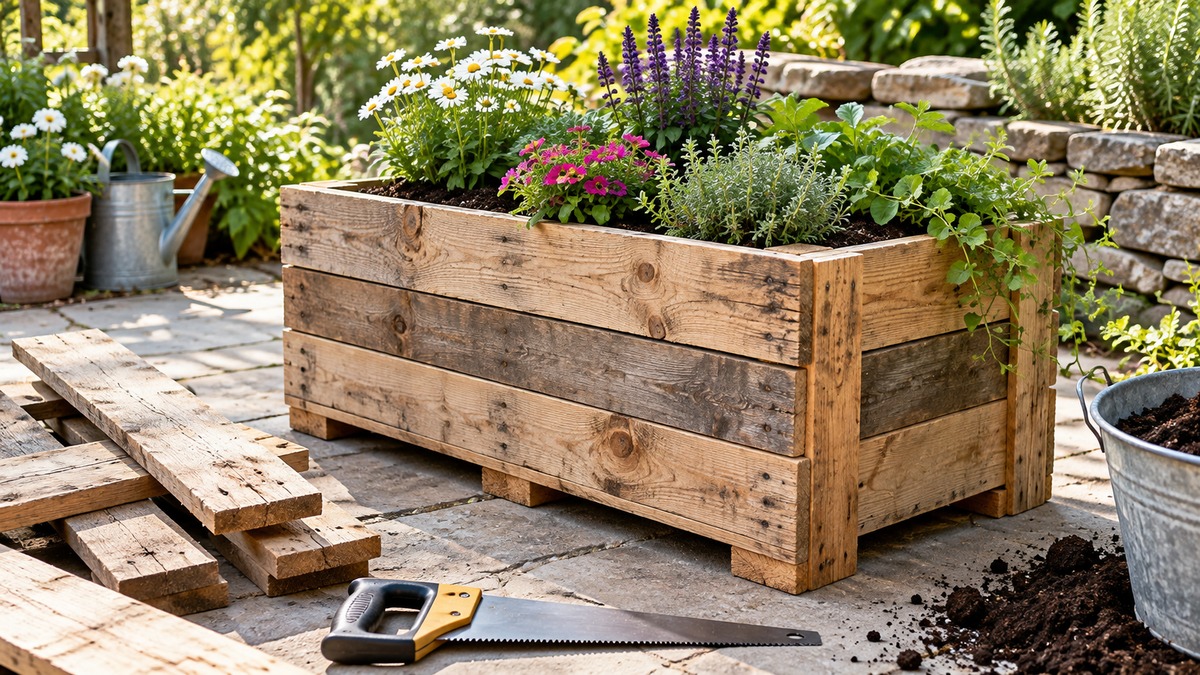 Build a planter box from pallets