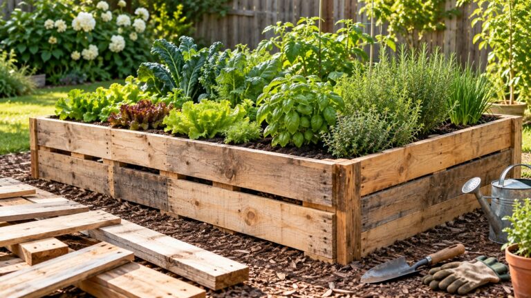 Build raised garden bed from pallets