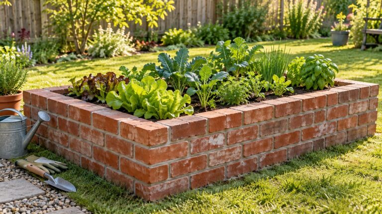 Build raised garden bed with bricks