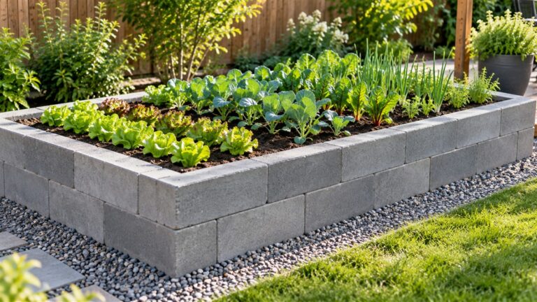 Building a raised garden bed with concrete blocks
