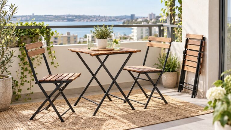 Foldable outdoor patio set