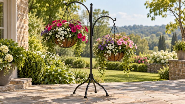 Hanging basket stand outdoor