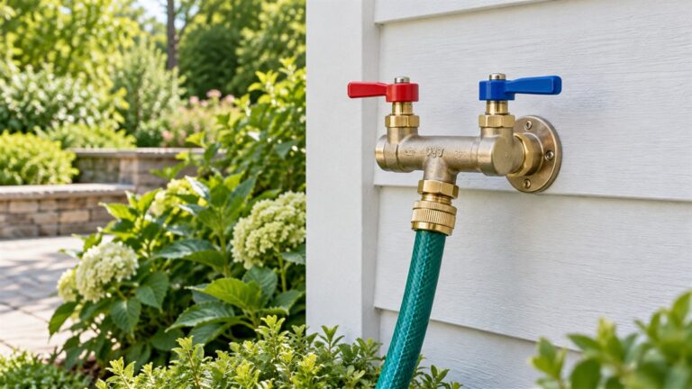 Hot and cold garden hose faucet