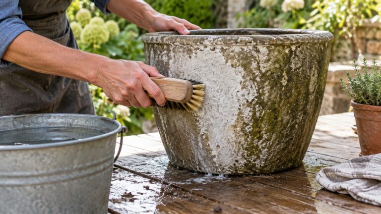 How to Clean Concrete Planters
