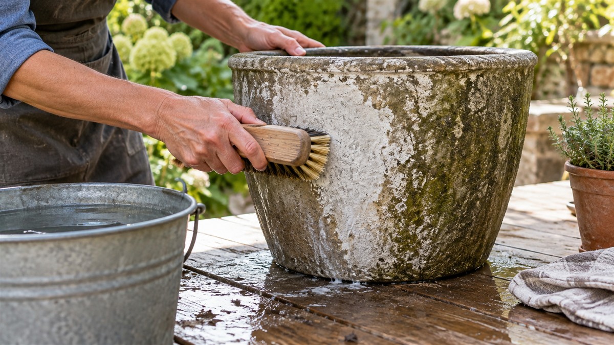 How to Clean Concrete Planters