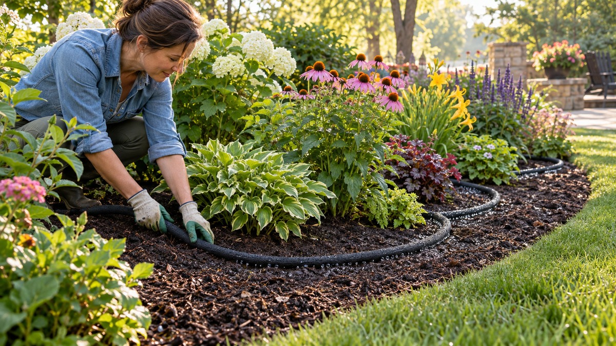 Using a Soaker Hose in a Flower Bed