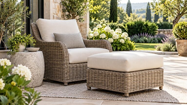 Outdoor chair with ottoman