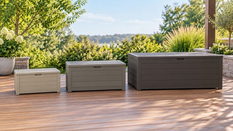 Outdoor deck box sizes compared