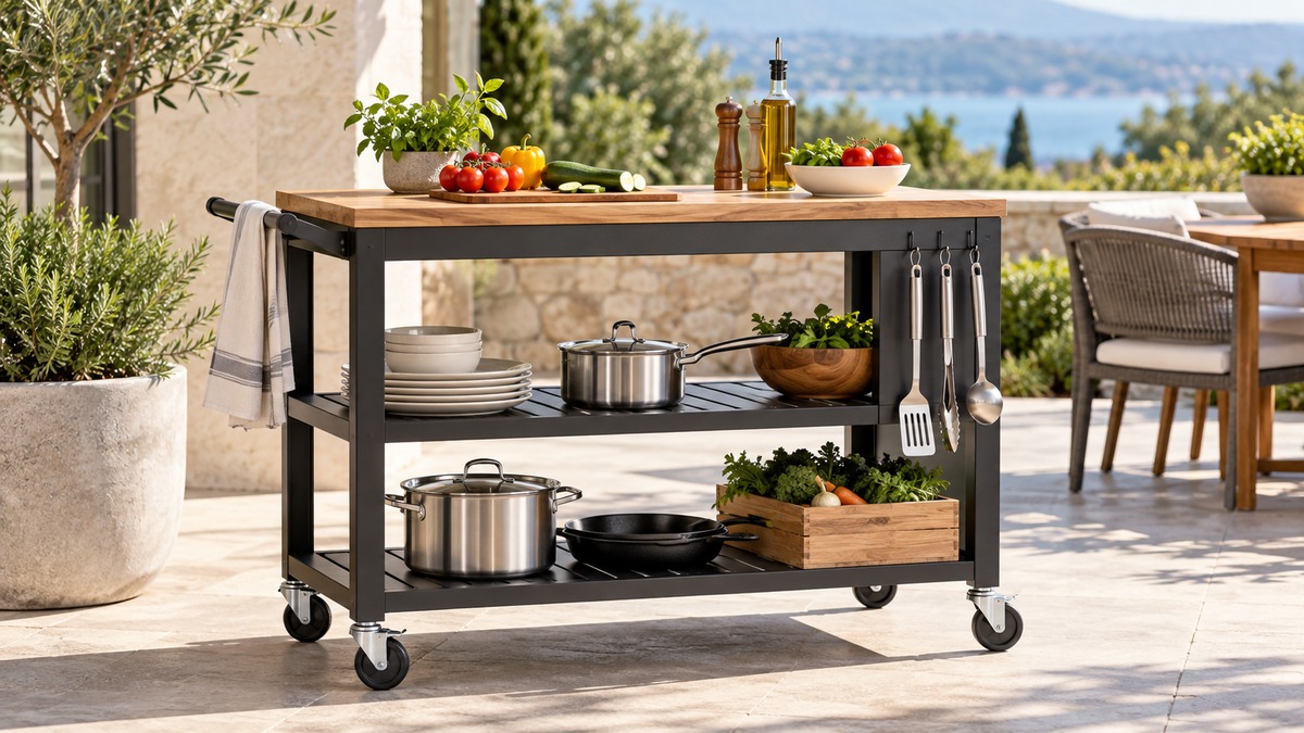 Outdoor kitchen cart
