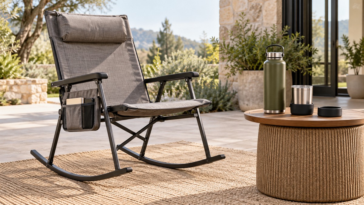 Side-by-side view of the GCI Outdoor and IRON °FLASK patio furniture & accessories products on a neutral background, emphasizing visible differences in size and configuration.