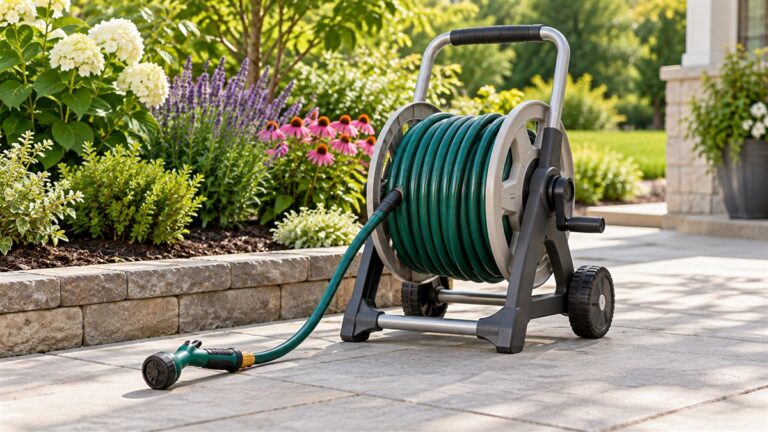 Retractable hose reel not wall mounted