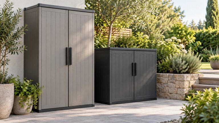 Weatherproof outdoor storage cabinets
